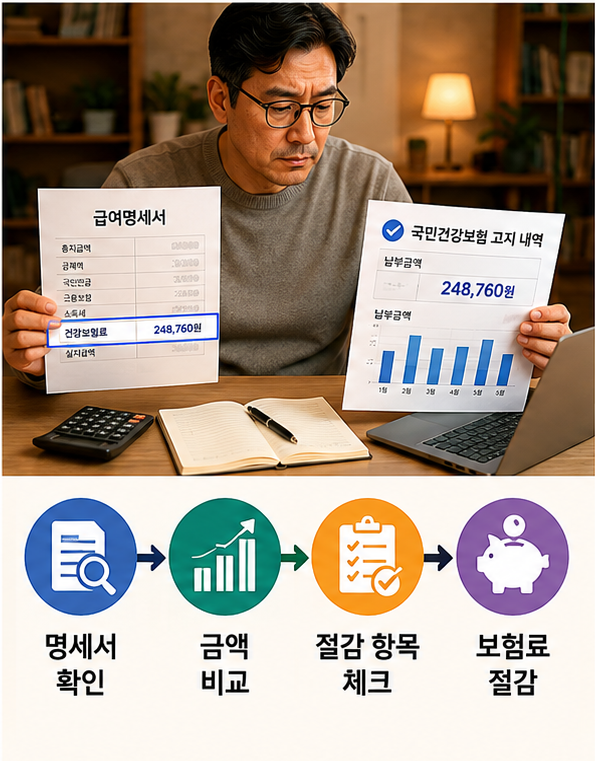 건강보험료 줄이는 방법 급여명세서 확인