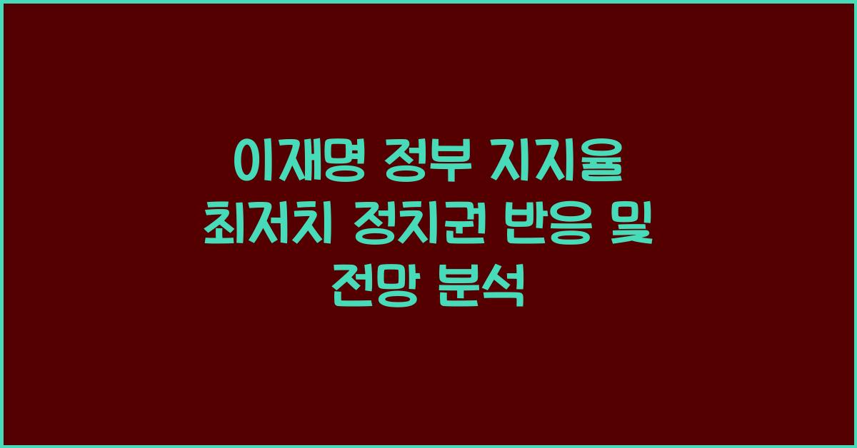이재명 정부 지지율 최저치 정치권 반응 전망