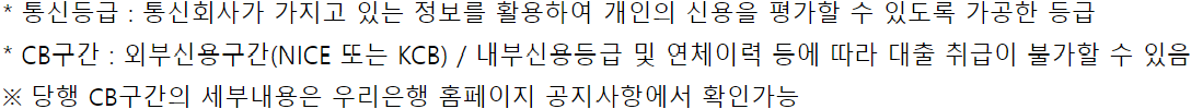 우리은행 비상금대출