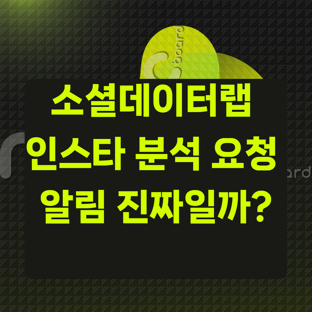 소셜데이터랩 인스타 분석 요청 알림, 진짜일까?|알림 의미·확인 방법·보안 대책