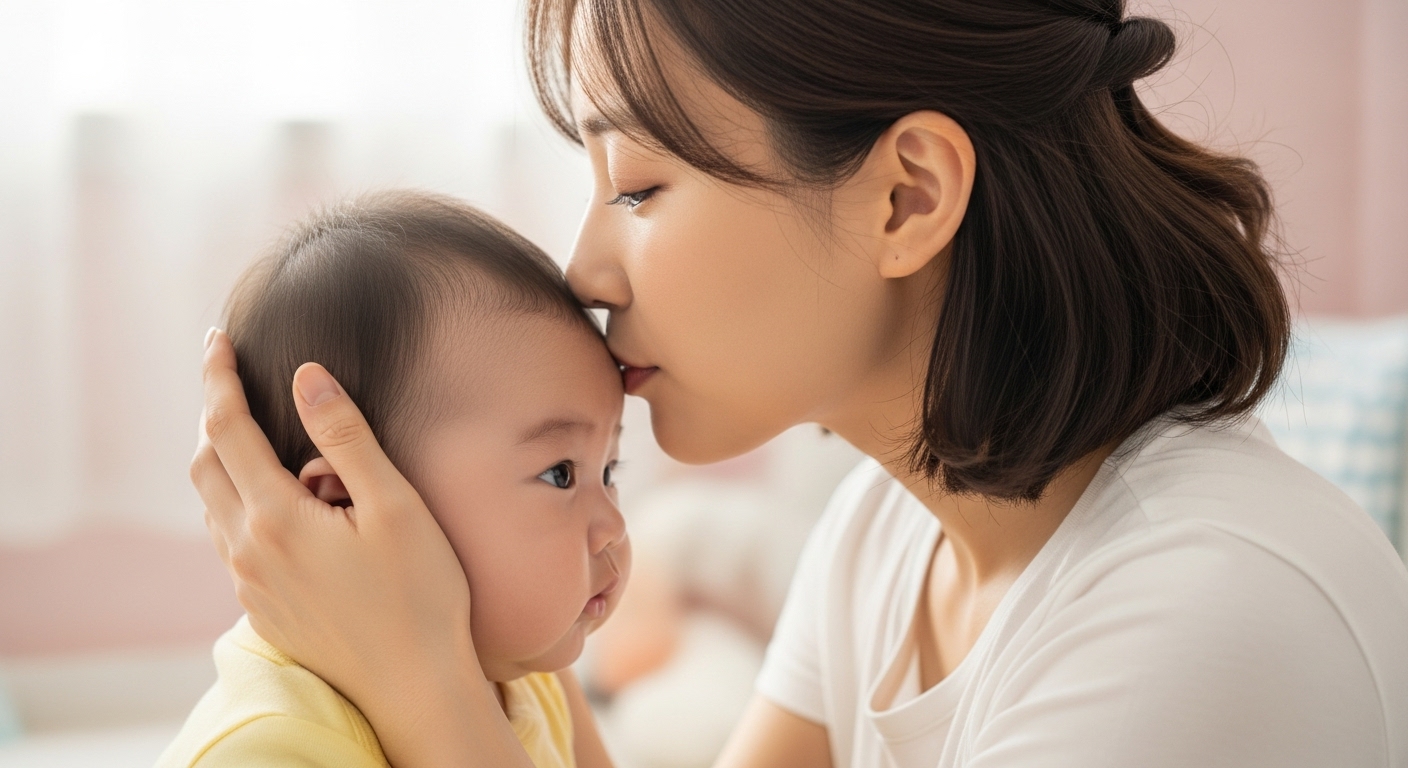 사랑스런 엄마와 아기 사진