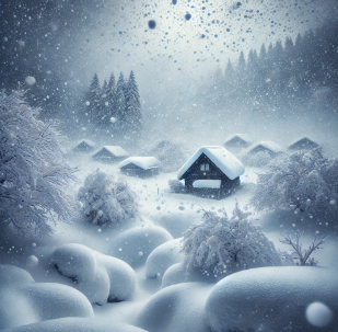 천천히 쌓이는 눈