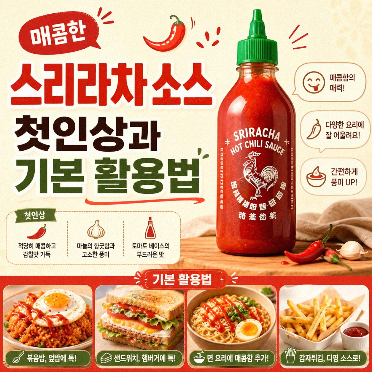 스리라차 소스, 매콤달콤함으로 요리를 살리는 법