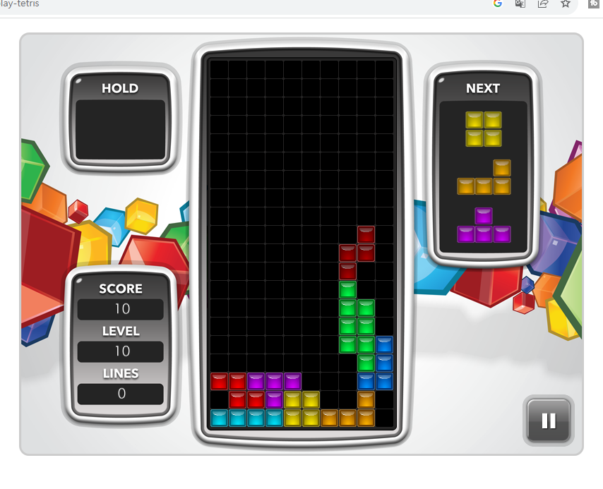 테트리스 게임화면