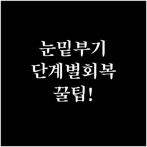 눈밑지방재배치 붓기와 멍 회복 기간 ..