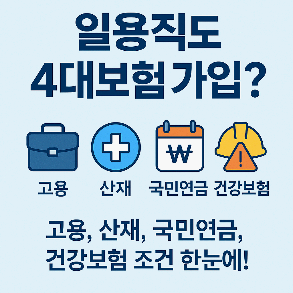 일용직 4대보험 가입조건, 하루만 일해도 가입해야 할까?