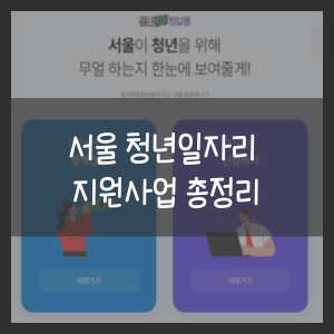 서울 청년일자리 지원사업 총정리