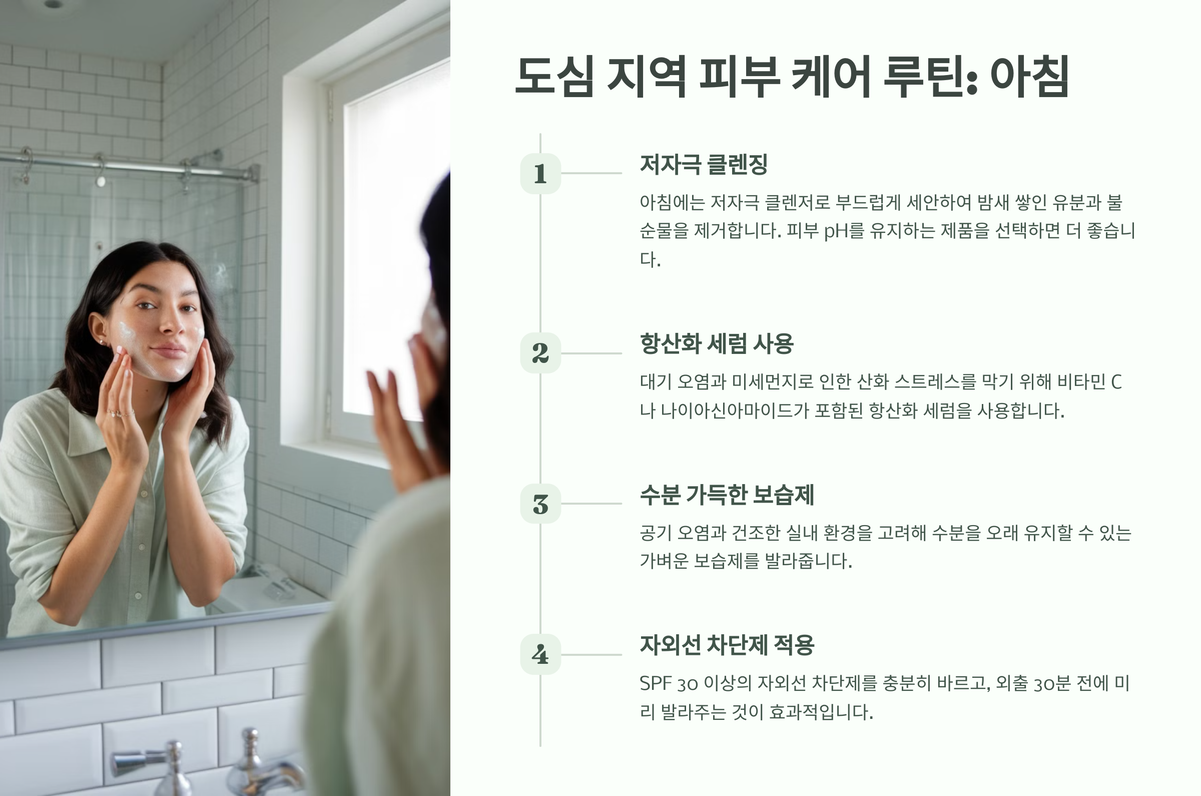 도심 지역 피부 케어 루틴: 아침