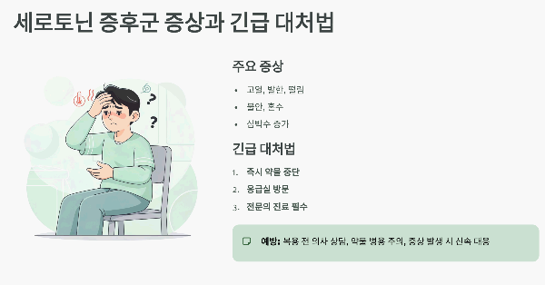 세로토닌 증후군 증상과 긴급 대처법