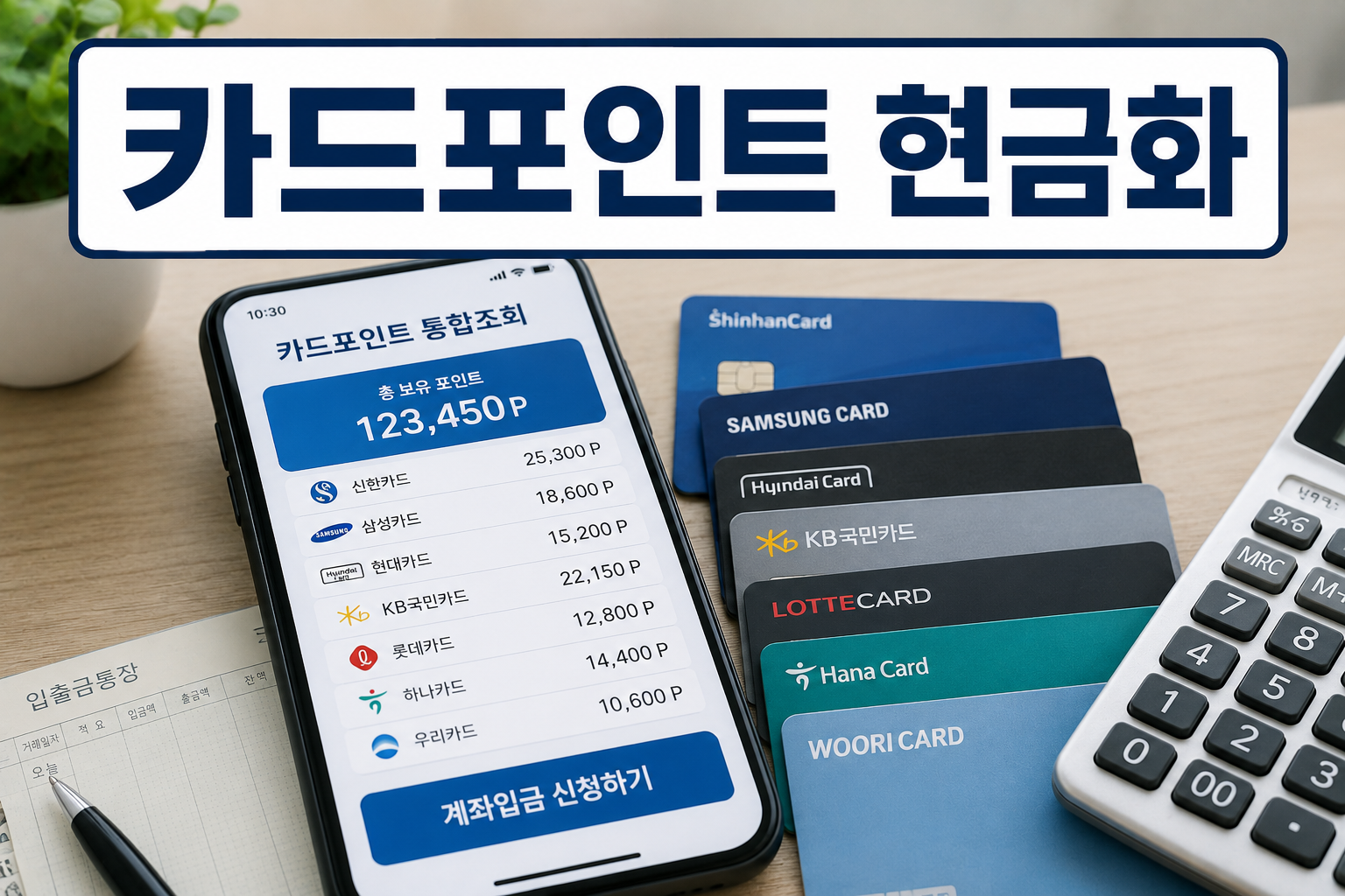 카드포인트 현금화 안내 구성