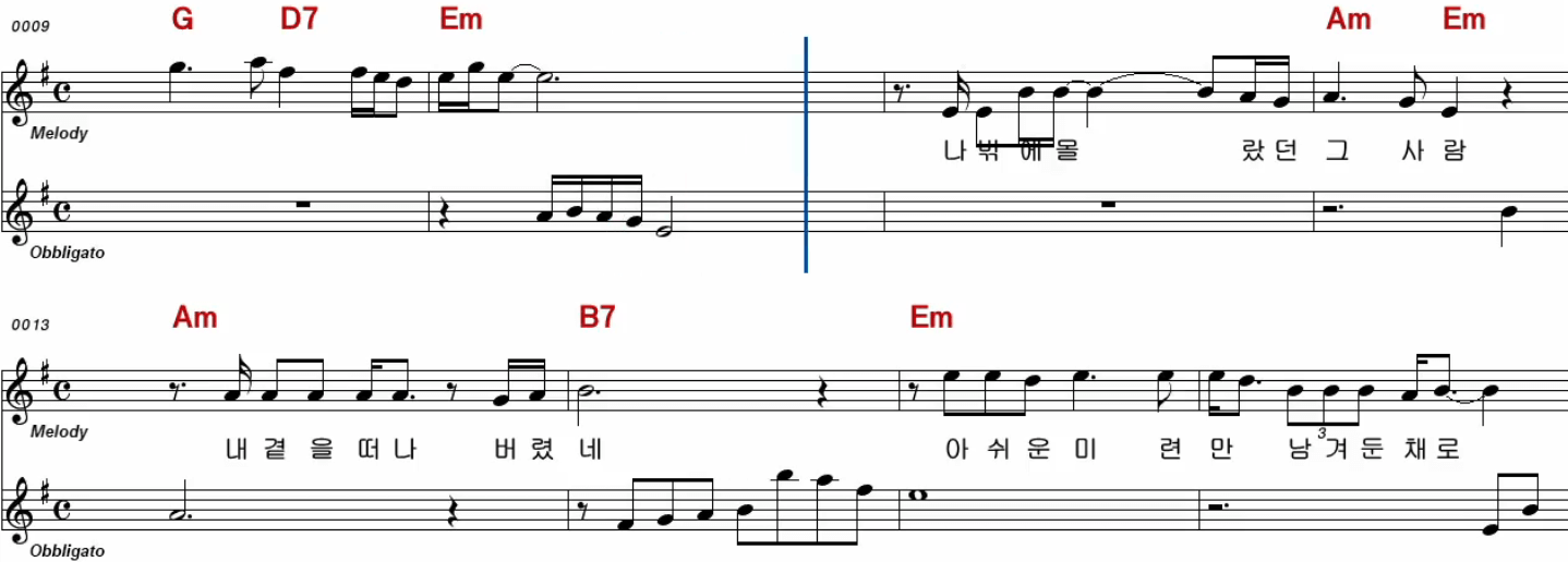 양지은(진성) 님 찾아 가는 길 악보