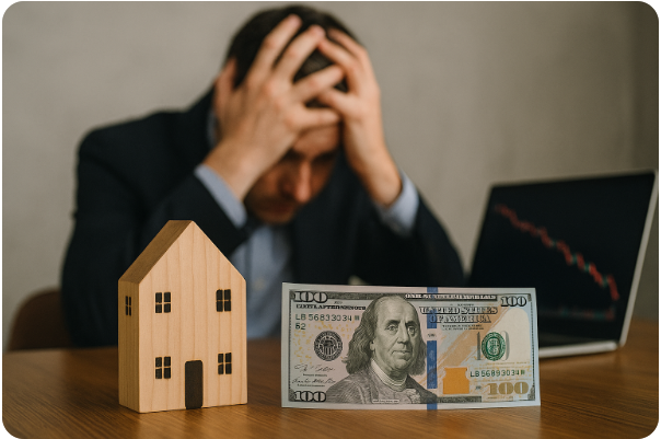 하락장에 좌절한 투자자의 모습