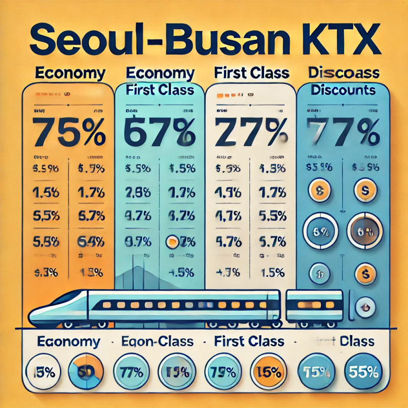서울-부산 KTX 요금을 나타내는 표