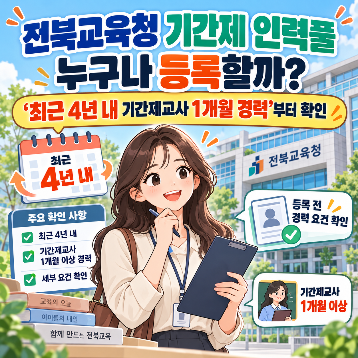 전북교육청 기간제 인력풀 누구나 등록할까? ‘최근 4년 내 기간제교사 1개월 경력’부터 확인