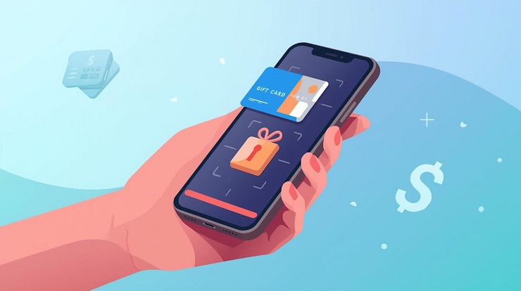 문화상품권 온라인 사용처 안내 이미지 &ndash; 모바일 결제, 기프트카드, 온라인 결제 일러스트