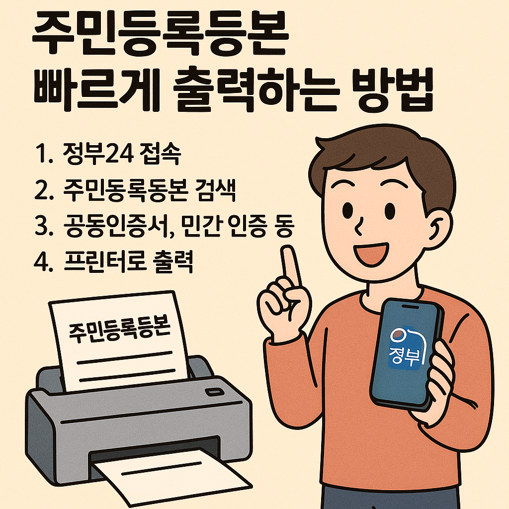 주민등록등본 빠르게 출력하는 방법