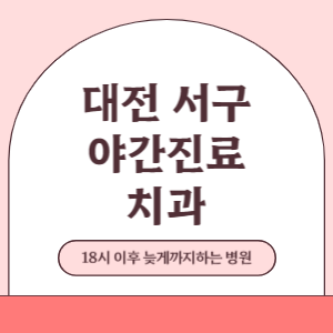 대전 서구 야간진료 치과 병원 (18시 이후 늦게까지하는 병원)