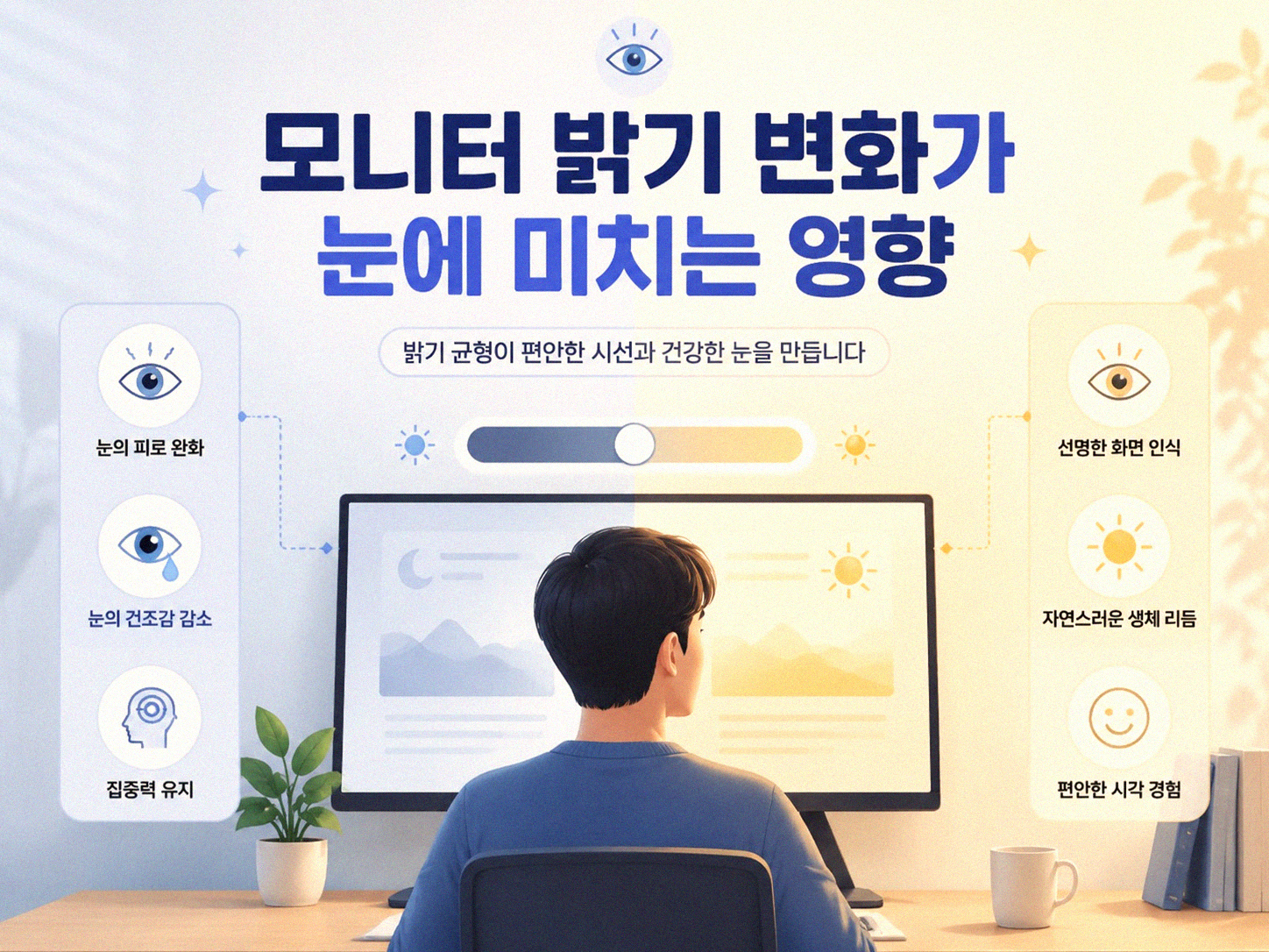 모니터 밝기 색온도 조절로 눈 피로 달라지는 이유