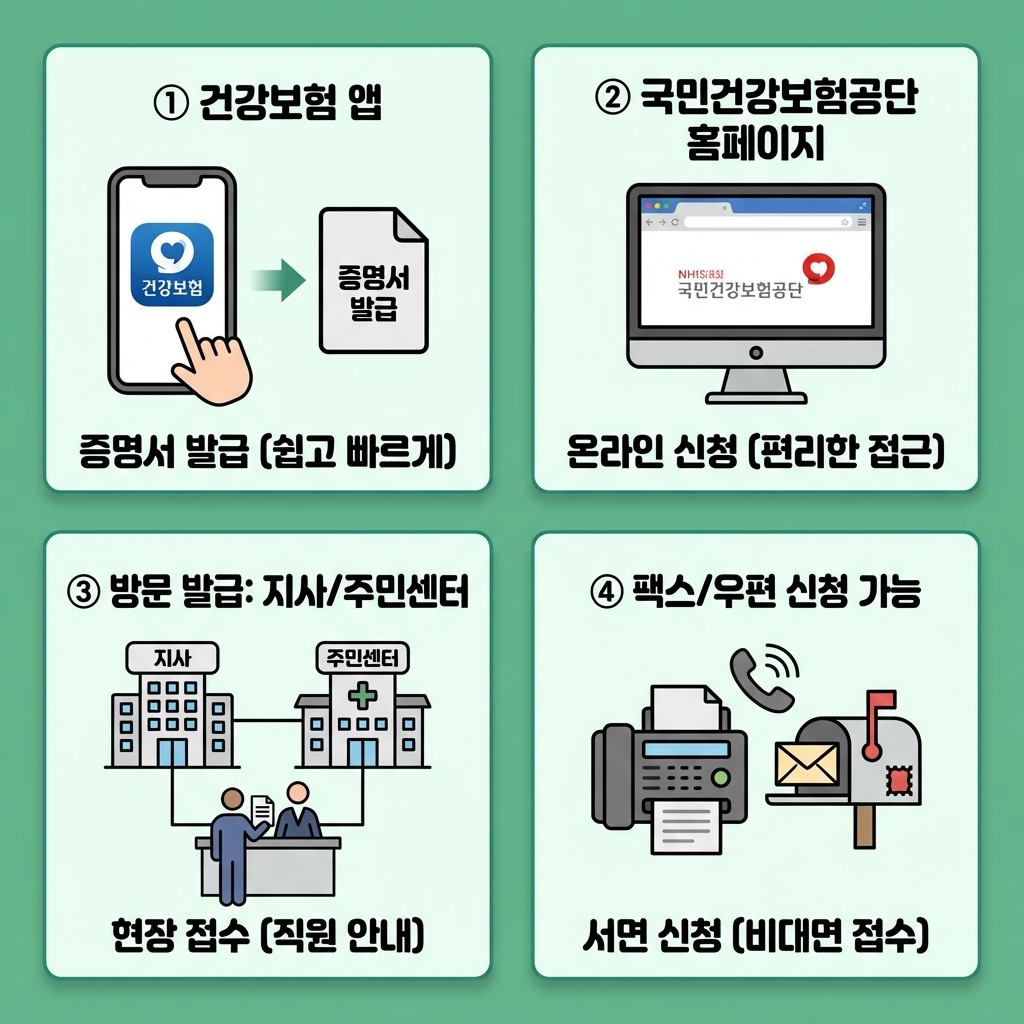 건강보험료 납부확인서 발급 방법 4가지 카드뉴스