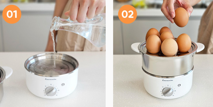 소형전기찜기 사용법 (출처: 라쿠진 홈페이지)