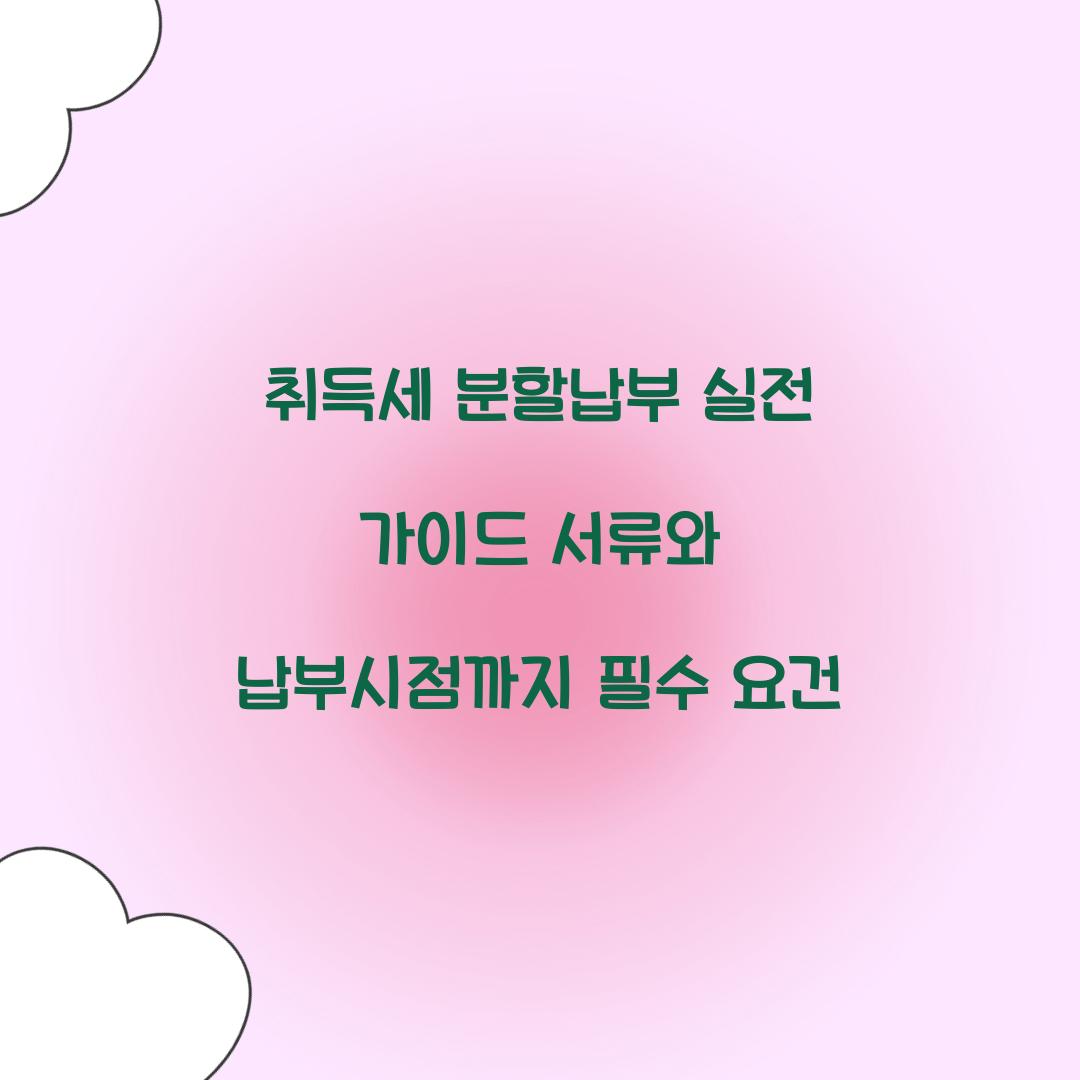 취득세 분할납부