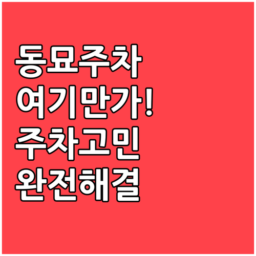 동묘 구제시장 주차 고민 해결 상황별..