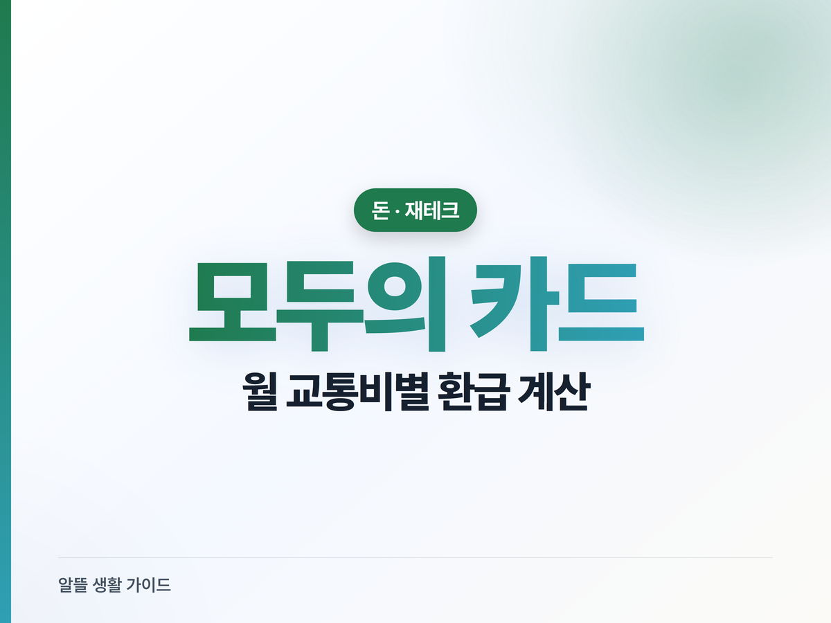 기후동행카드 종료 후 모두의 카드, 월 교통비별 환급 계산