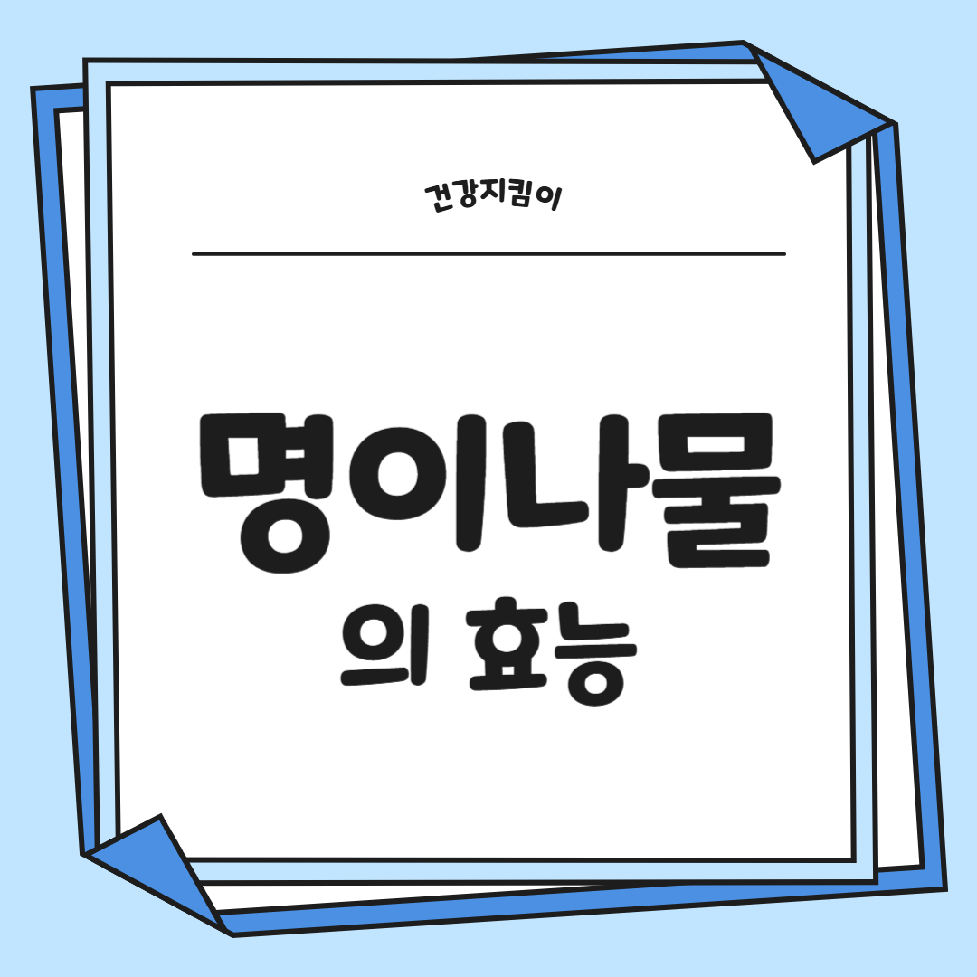 명이나물 효능 부작용 고르는법 영양성분 먹는법