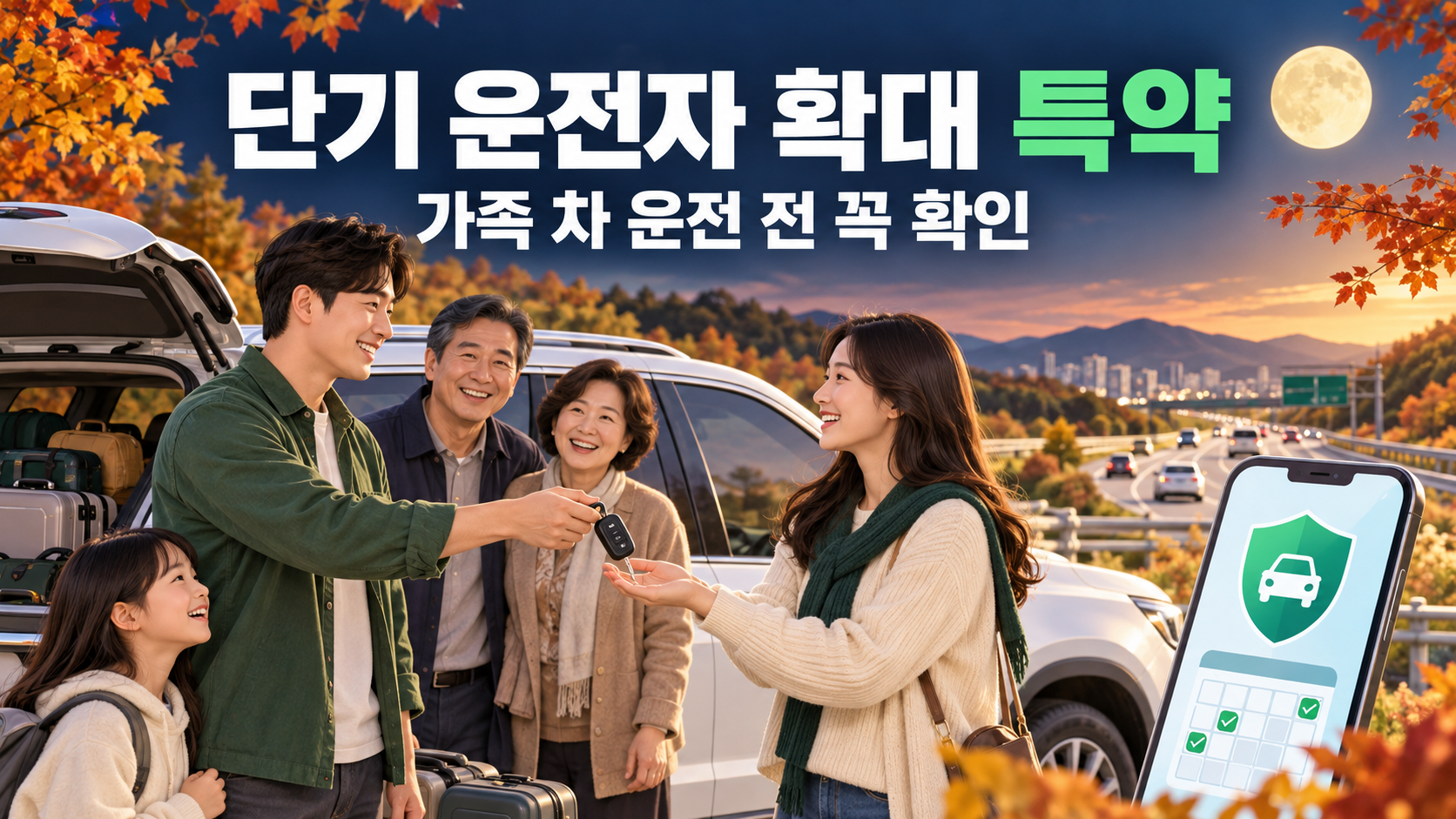 단기 운전자 확대 특약 가입 방법 - 추석에 가족 차 운전하기 전 꼭 확인할 것