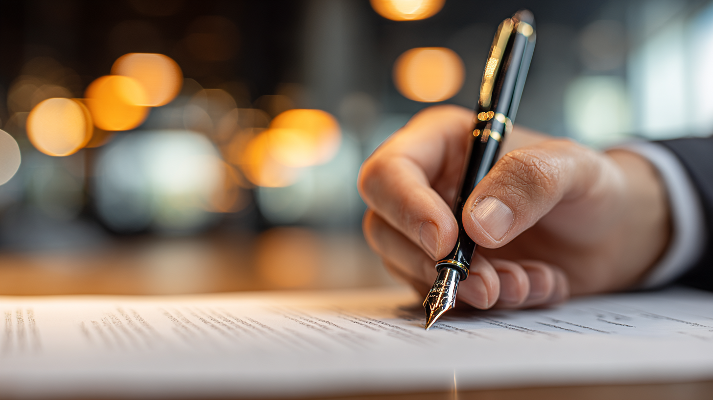 계약서에 사인하는 사진