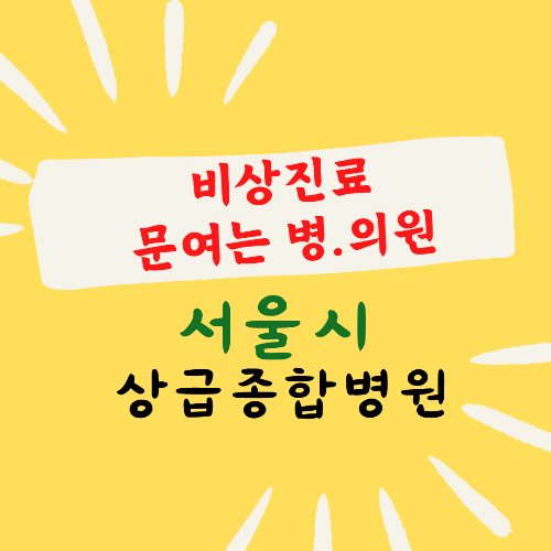 서울시 상급종합병원 안내드립니다.