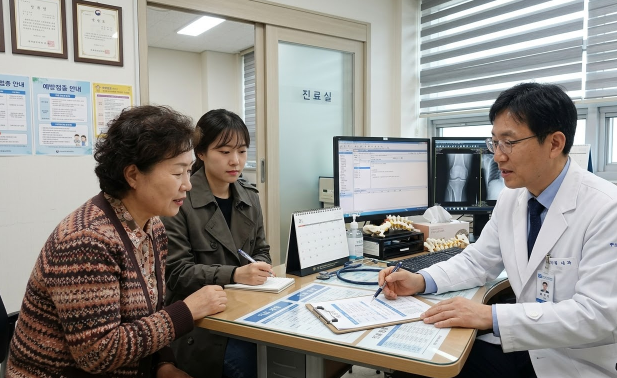 회복 과정을 표현한 타임라인 그래픽