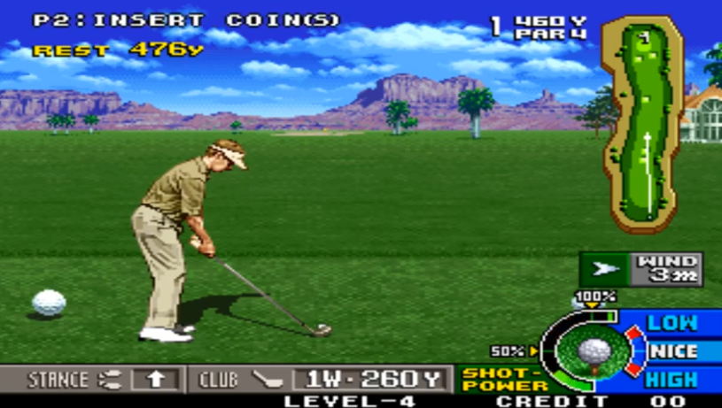 네오 터프 마스터즈 골프 치는 장면