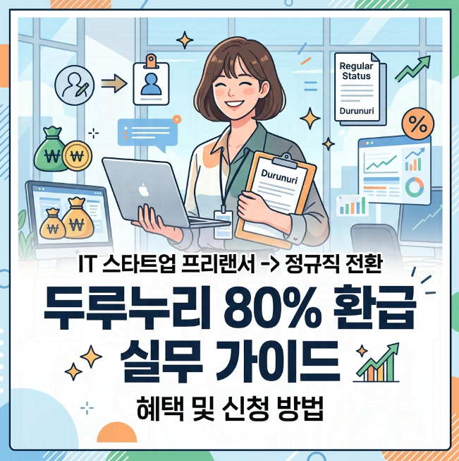 IT 스타트업 프리랜서 정규직 전환 두루누리 80% 환급 실무 가이드