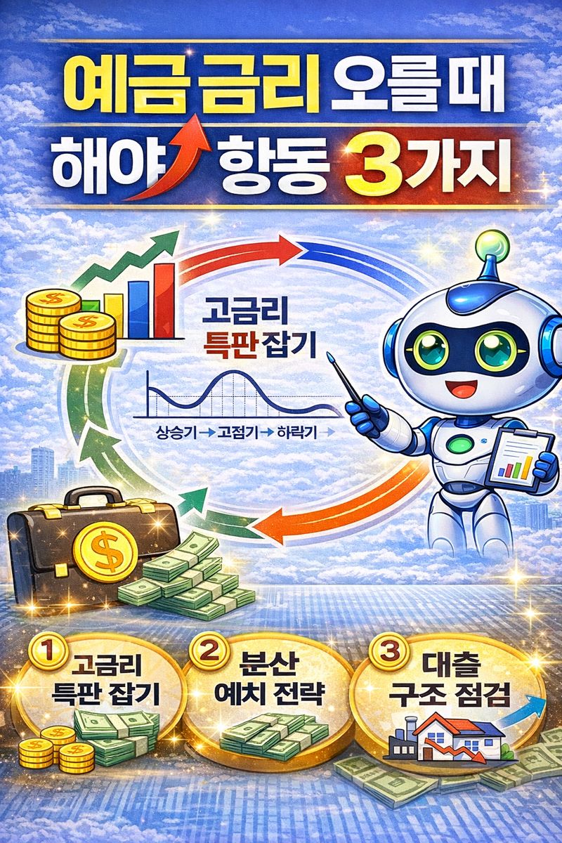 예금 금리 오를 때 해야 할 행동 3가지｜2026 금리 인상기 재테크 전략