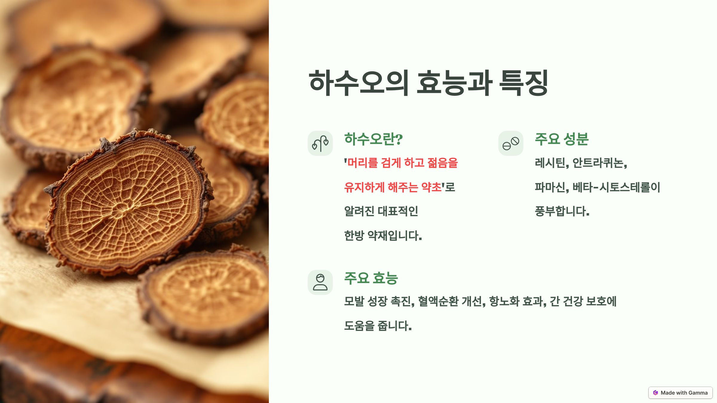 하수오의 효능과 특징