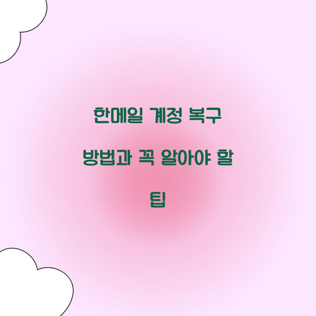 한메일 계정 복구