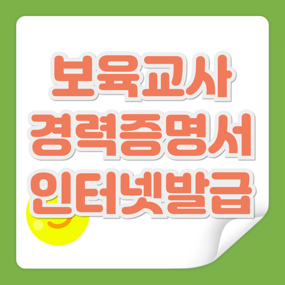 보육교사 경력증명서 관련 사진