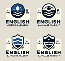 영어학원 로고 디자인 예시