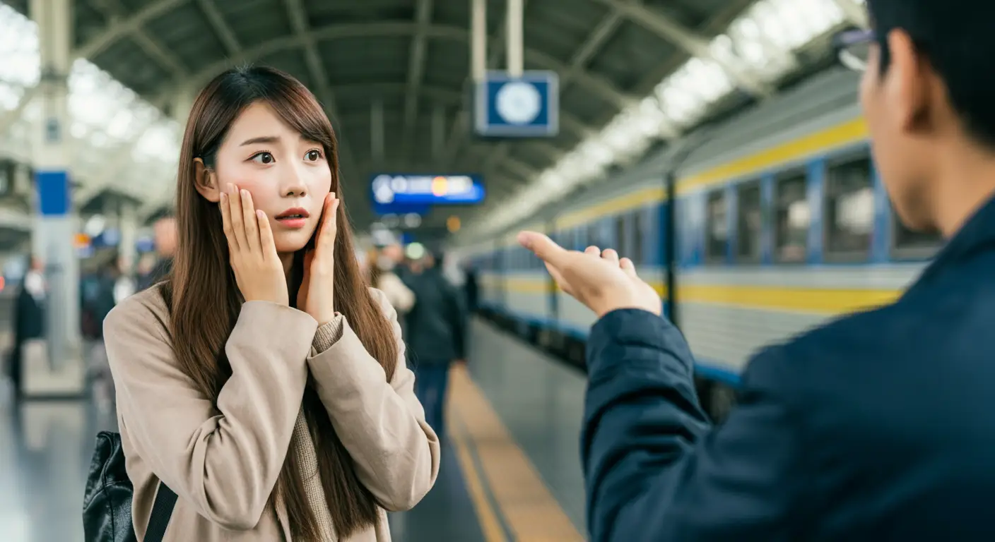 중국에서 도움을 청하는 여성