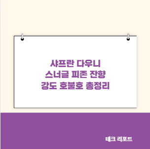 샤프란 다우니 스너글 피존 잔향 강도 호불호 총정리