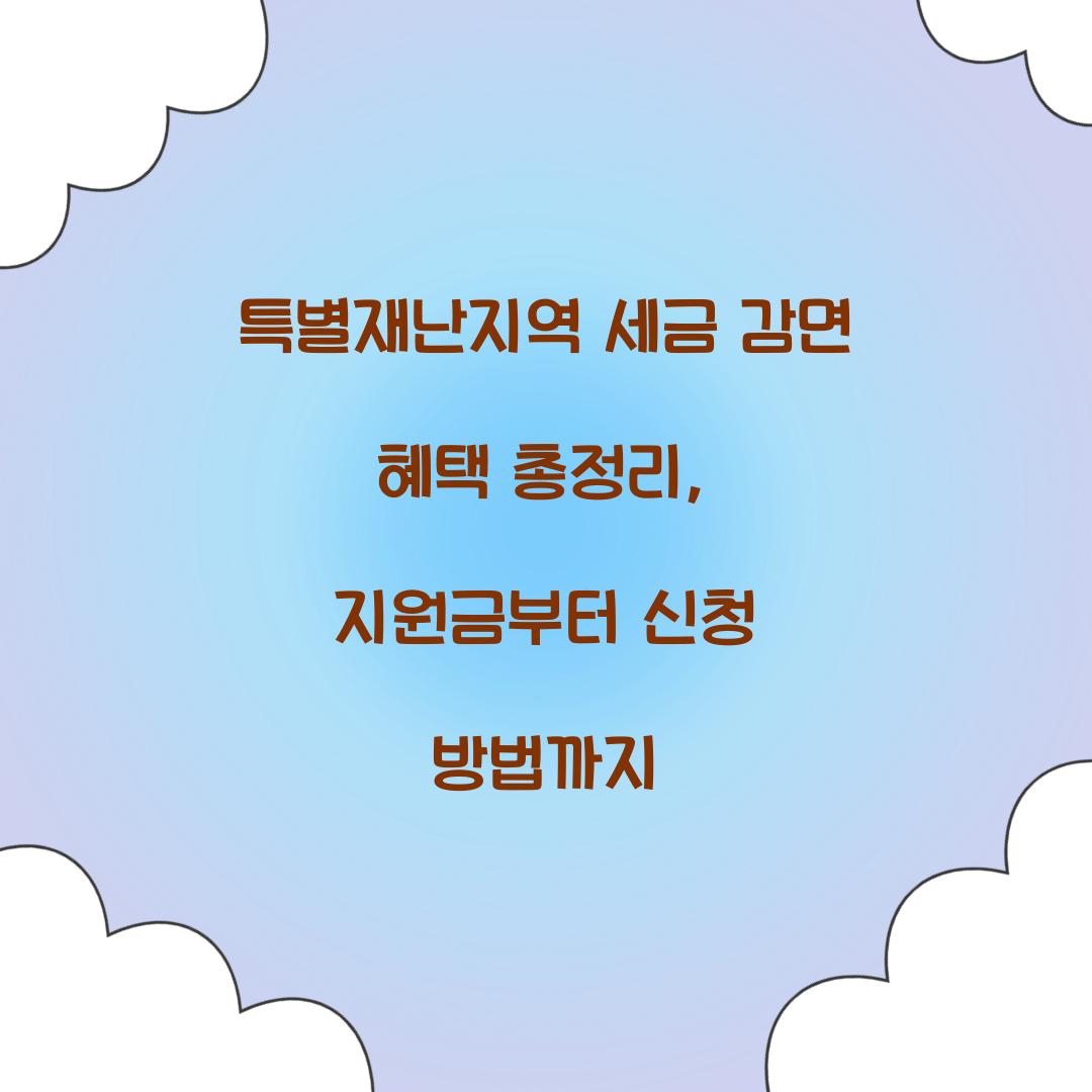 특별재난지역 세금 감면