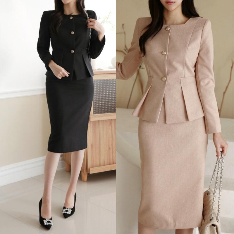 가을 여성정장 세트 치마 투피스 결혼식수트 명품스타일 여자세미정장