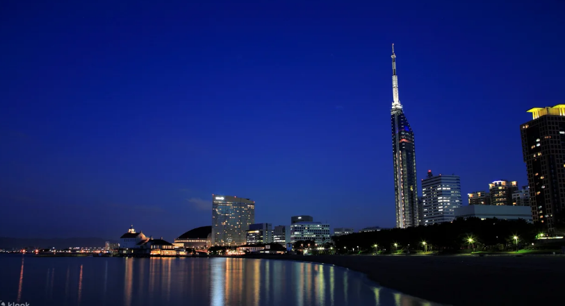 후쿠오카타워 야경 전경 사진