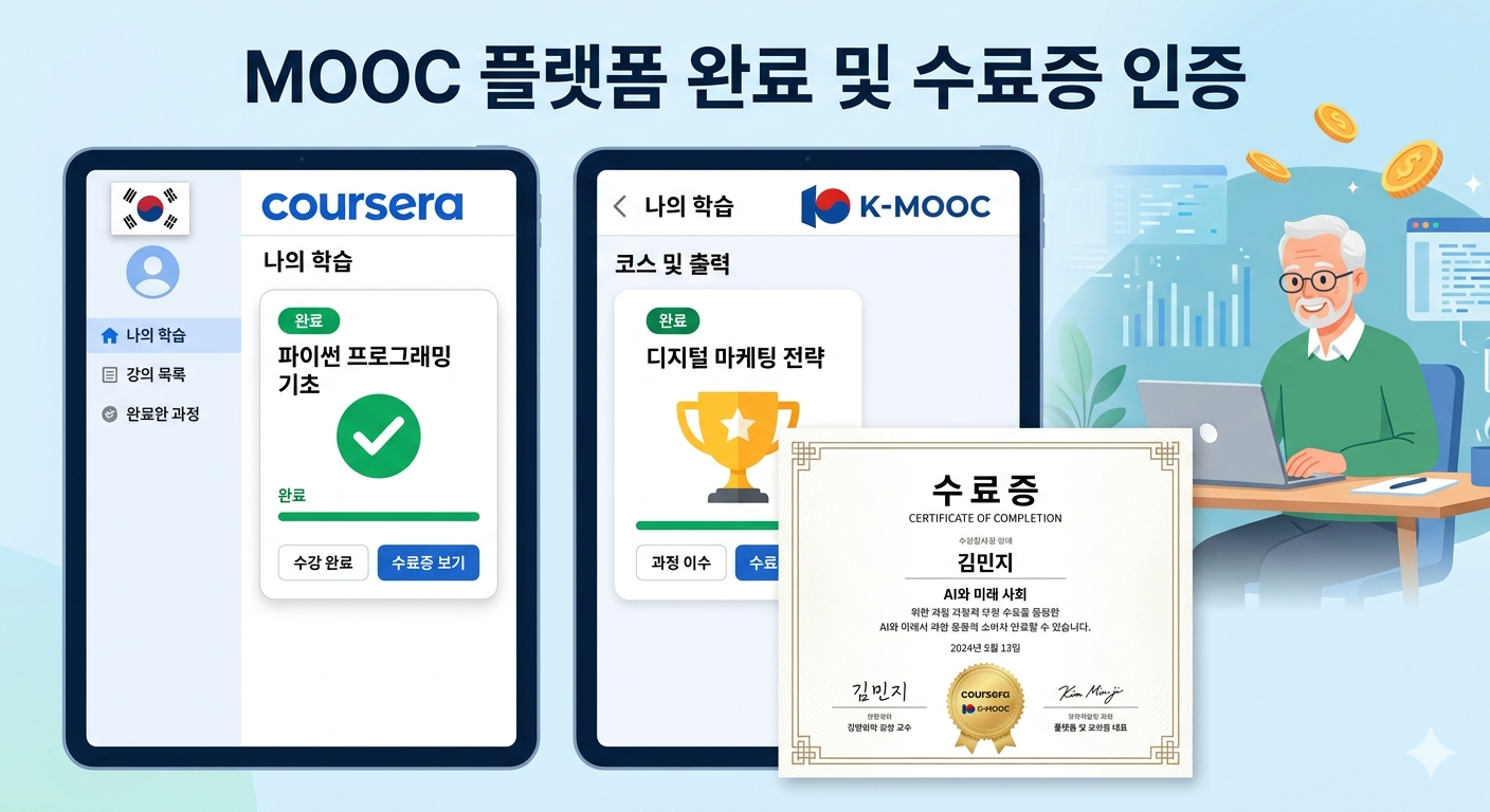 MOOC플랫폼 완료및 수료증