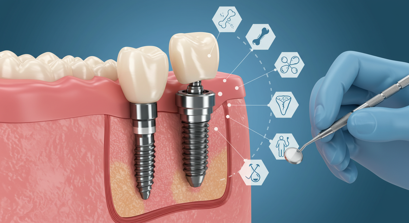 "임플란트: 손상된 치아의 완전 대체"에 대한 이미지입니다.