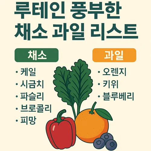 루테인 풍부한 채소 과일 목록