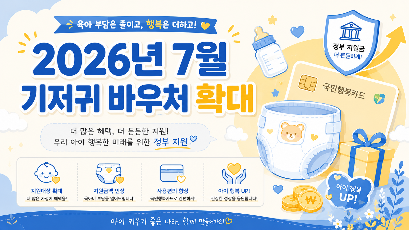 2026년 7월부터 기저귀 바우처 대상 확대! 우리 집도 받을 수 있을까?