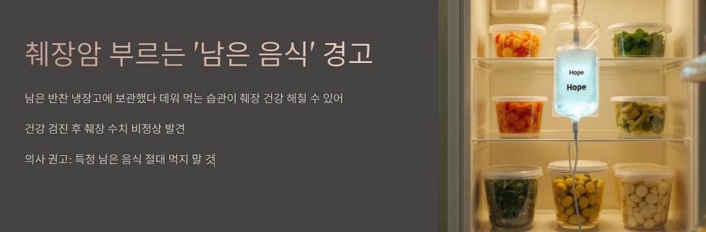 췌장암 부르는 '남은 음식' 경고! 반드시 버려야 할 위험한 반찬 3가지