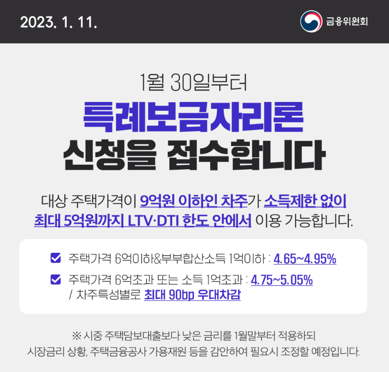 특례보금자리론 내용